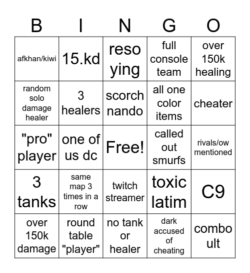 Ramagang Bingo Card