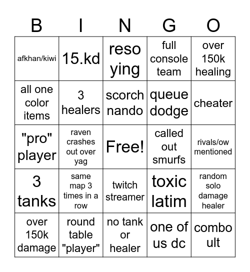 Ramagang Bingo Card