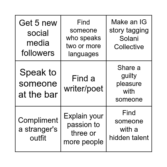 Afro Lounge - By Solani Collective Bingo Card