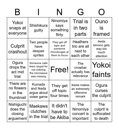 TETRO BLUE TRIAL ONE Bingo Card