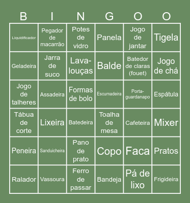Chá de casa Nova Jéssica e Cristofer Bingo Card