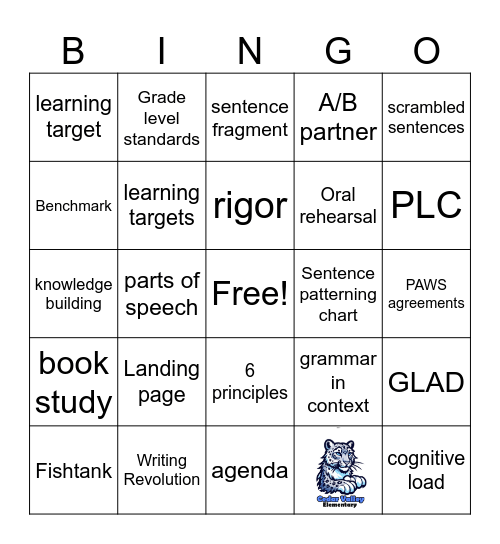 Building Time Bingo Card