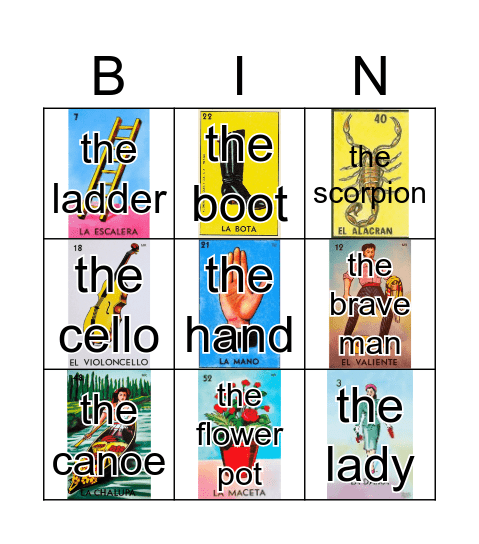 Mexican: Lotería Bingo Card