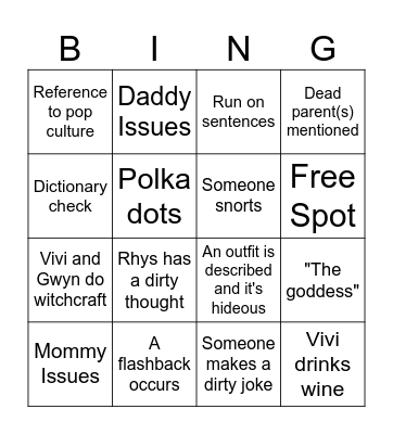 The Ex Hex : Prologue - Chapter 5 Bingo Card