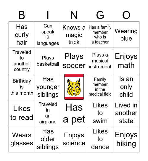 Get to Know You Bingo Card