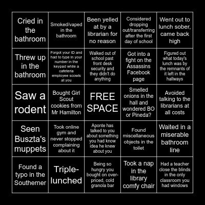 South Bingo Card