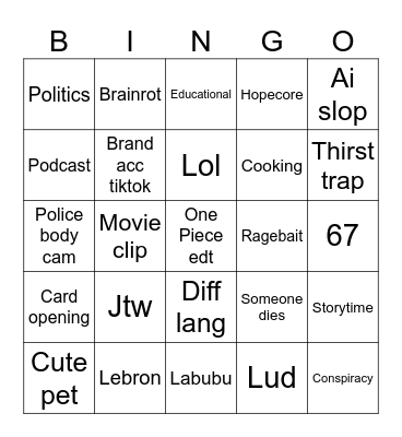 Lud Bingo Card