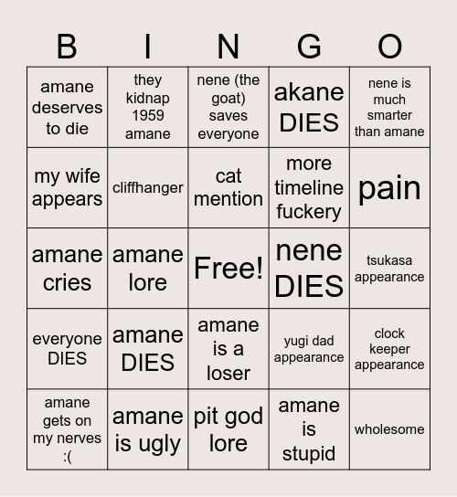 tbhk129 Bingo Card
