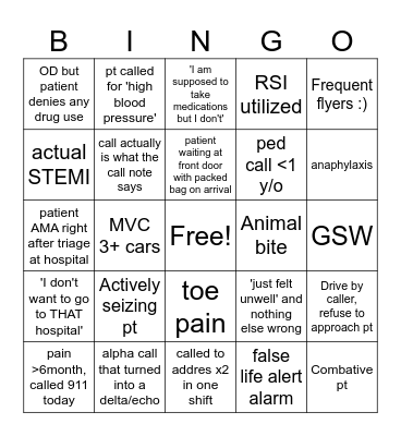 CALLS Bingo Card