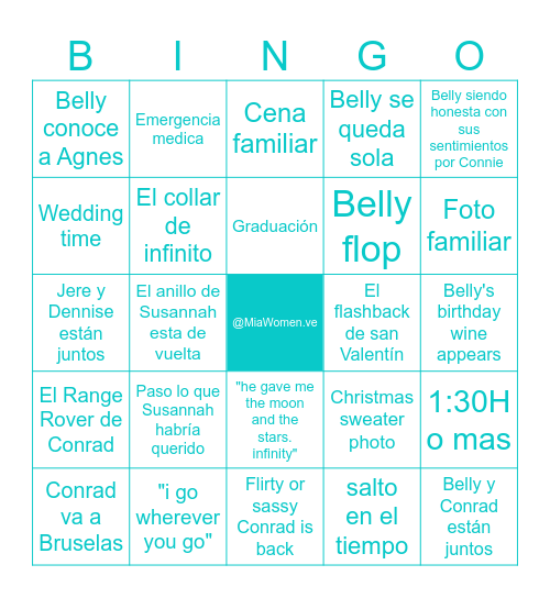 THE SUMMER I TURNED PRETTY FINAL Bingo Card