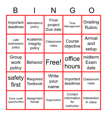 EARTH AND SPACE SCIENCE BINGO Card
