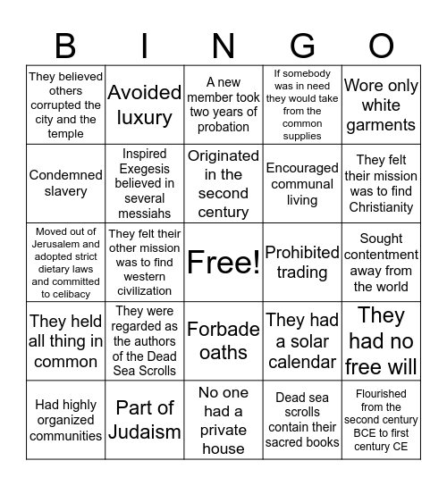 Religion bingo 1 Bingo Card