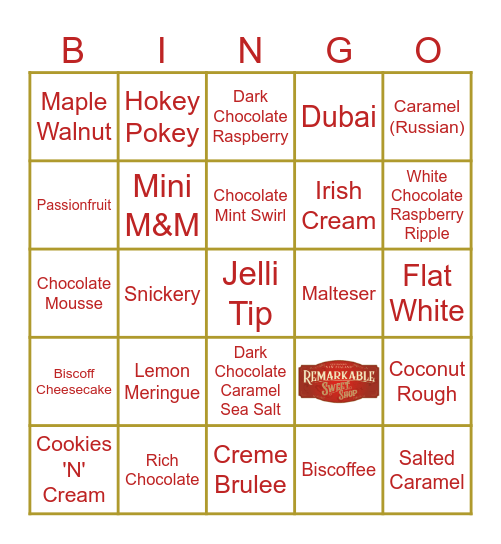 Fudge-tastic Bingo Card