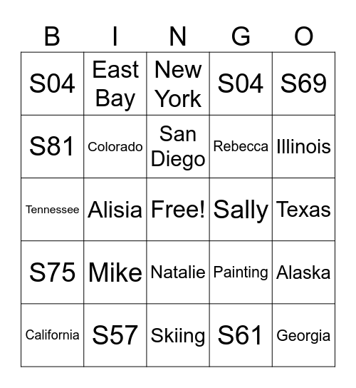 Work Place Bingo Card
