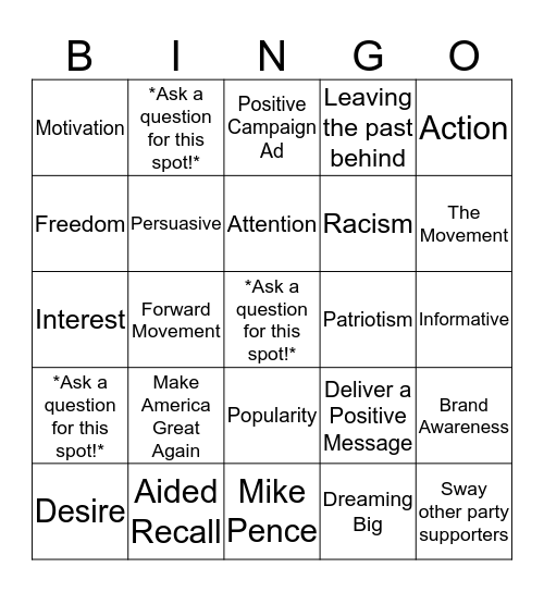PINGO! Bingo Card