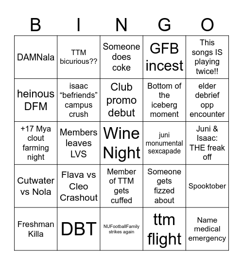 TTM 25-26 BINGO Card Bingo Card