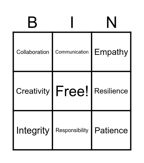 Leadership BINGO Card