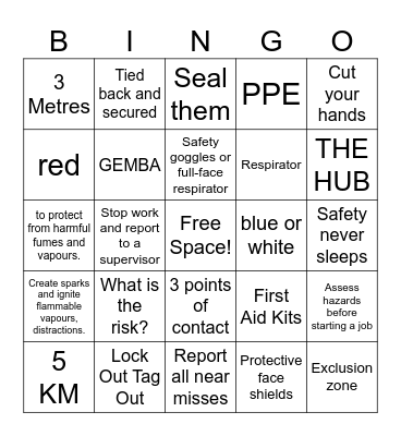 SAFETY BINGO Card