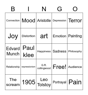 expressionism Bingo Card
