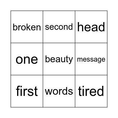 Music Bingo Card