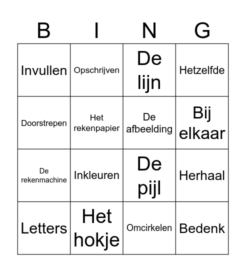 Startklaar Bingo Instructietaal Bingo Card