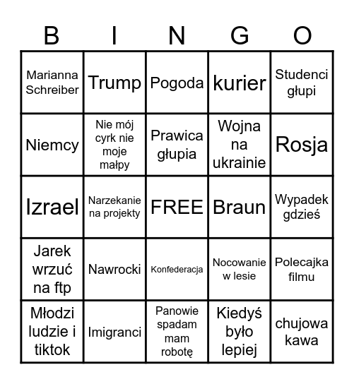 Daily Bingo Card