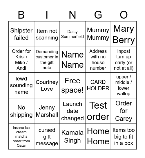 FF BINGO V3 Bingo Card