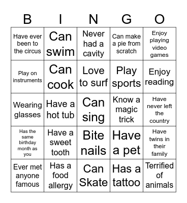 EAW Bingo Card