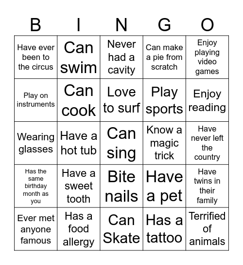 EAW Bingo Card
