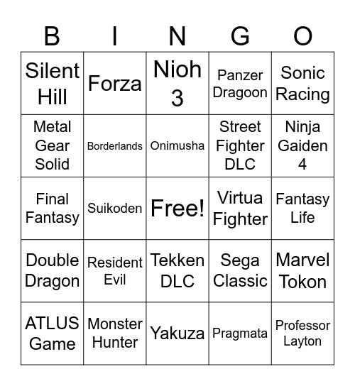Hugo´s Free Win Bingo Card