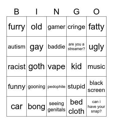 Omegle Bingo Card