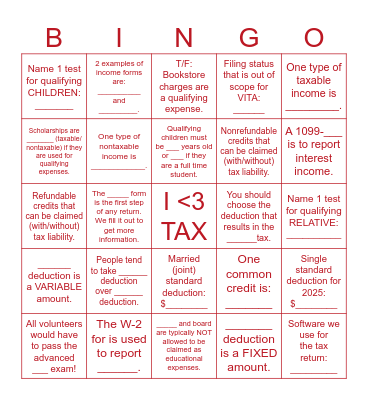 GM #1 Bingo Card