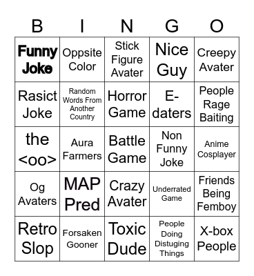 Roblox Game Find Bingo Card