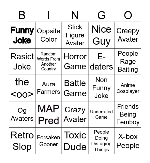 Roblox Game Find Bingo Card