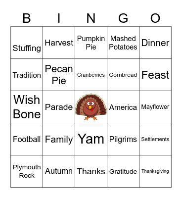 Thanksgiving Bingo Card