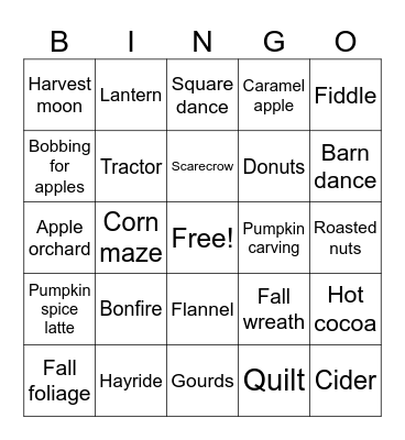 Fall Fun Fest Company Party!!! Bingo Card