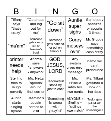 sometimes it be like that Bingo Card