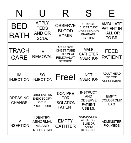 FALL 2025 CLINICAL BINGO Card