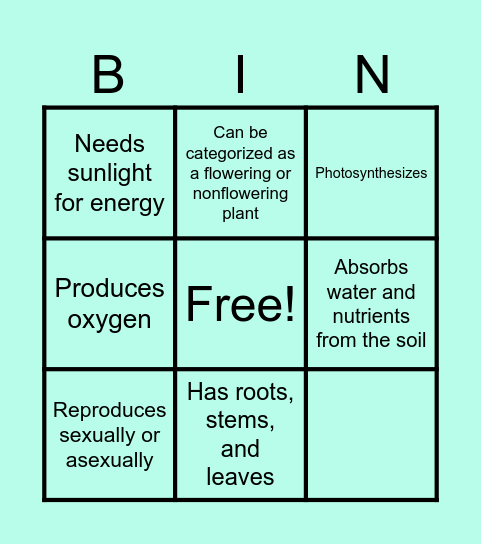 Plant-tastic Bingo! Bingo Card