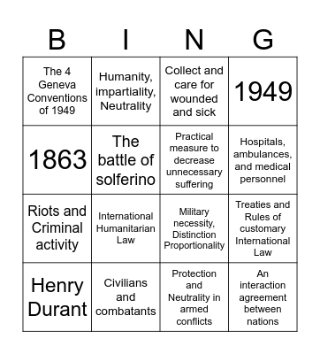 IHL Bingo Card
