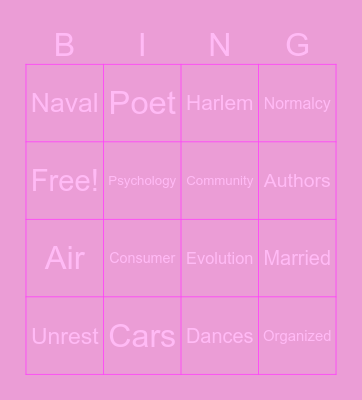 History Bingo Card