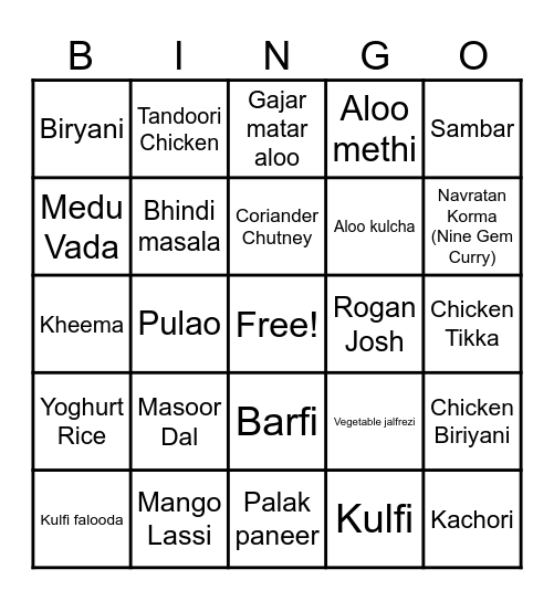 Half Hour Hangout Bingo Card
