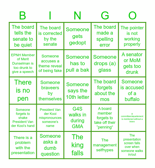 Bingo of the 375th GMA Bingo Card