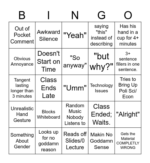 Bowman Bingo Card