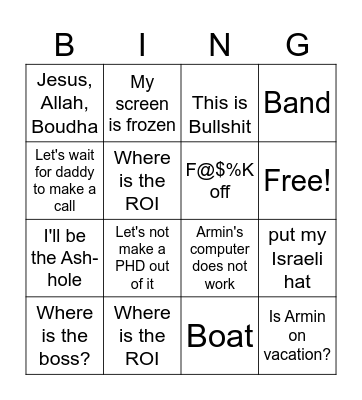 Part BL Leadership Bingo Card