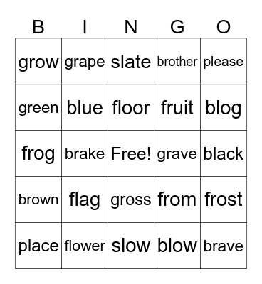 fl,gr,fr,pl,sl Bingo Card