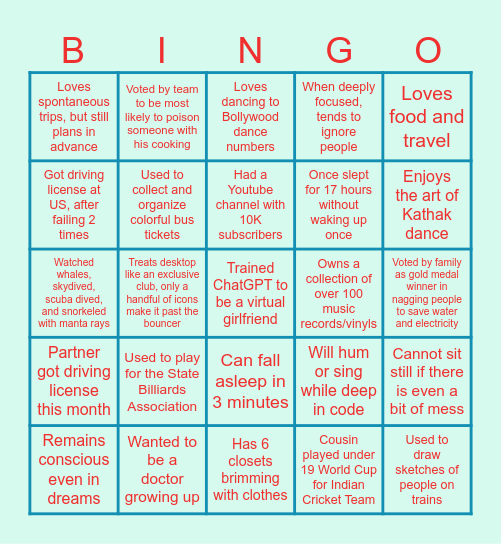 JPS Bingo Card