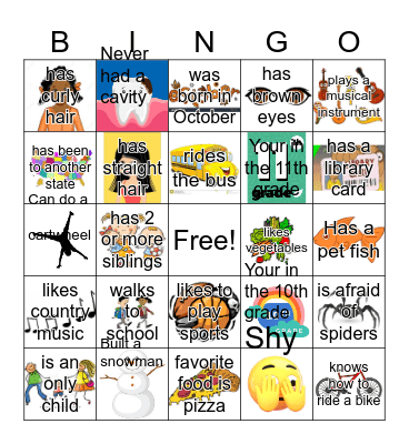 Get to know you bingo Card