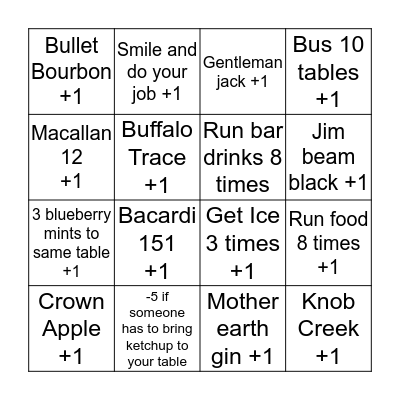 Fizzin Friday Bingo Card
