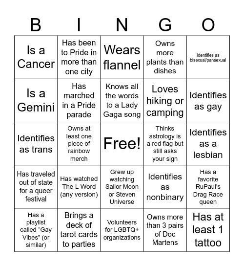 QUEER BINGO Card